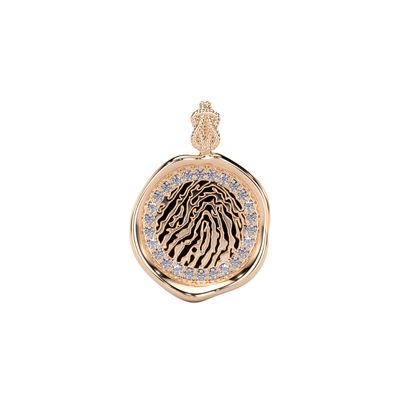 Forever-with-You Petite Rose Gold Diamond Gold Seal Pendant