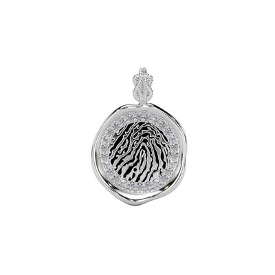 Forever-with-You Petite White Gold Diamond Gold Seal Pendant