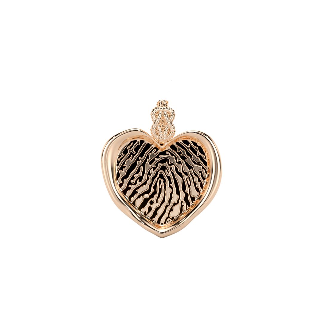 Forever-with-You Petite Rose Heart Gold Seal Pendant