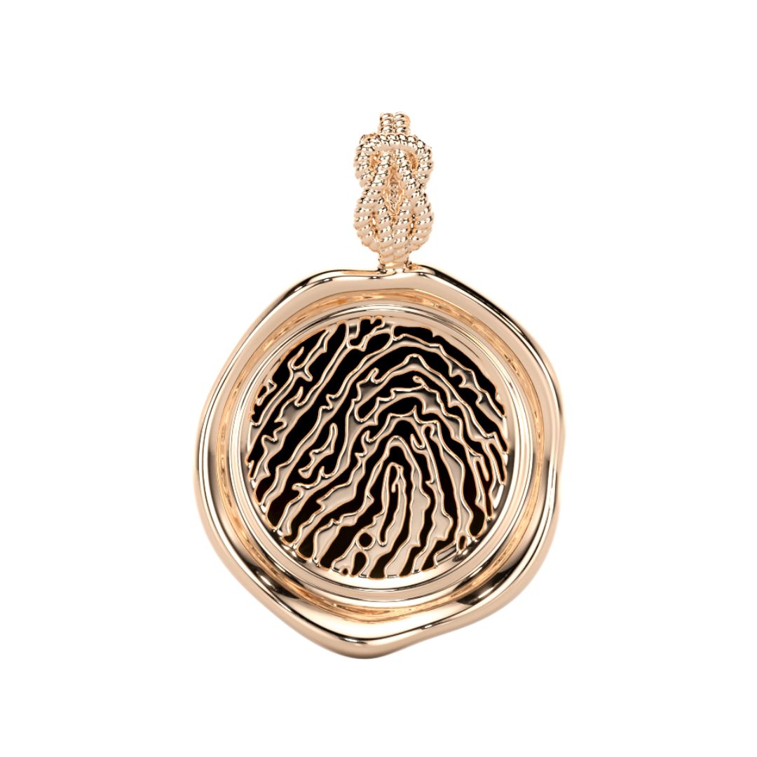 Forever-with-You Rose Gold Medium Round Gold Seal Pendant