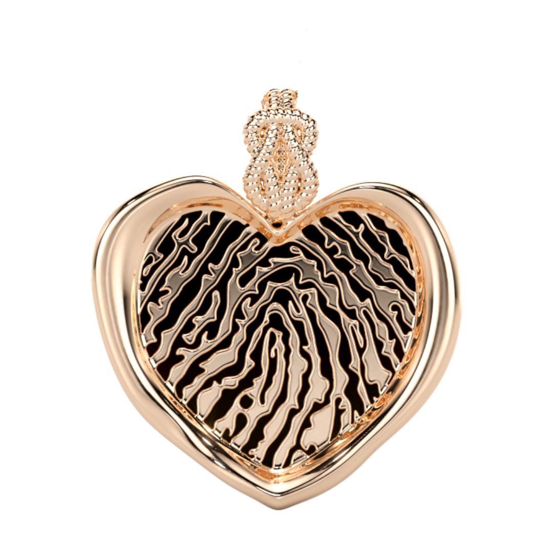 Forever-with-You Rose Gold Large Heart Gold Seal Pendant
