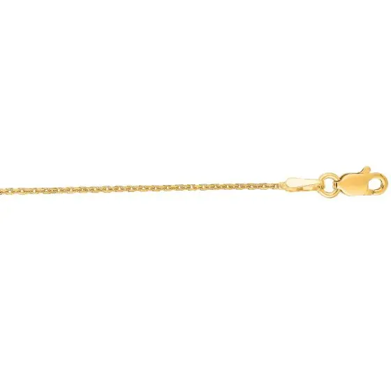 16&quot; Diamond Cut 18K Gold Cable Chain