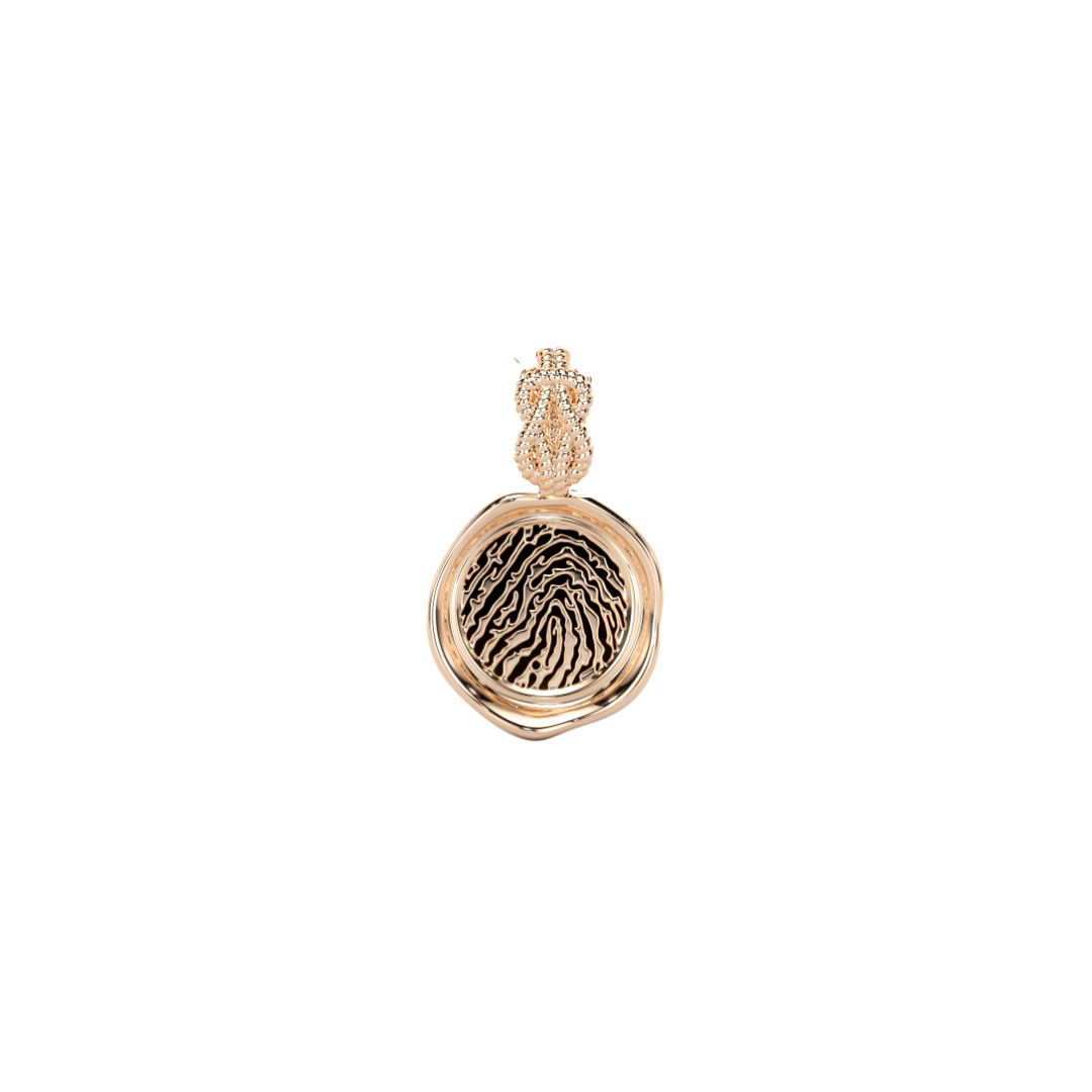 Forever-with-You Rose Gold Mini Round Gold Seal Pendant