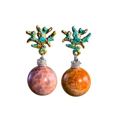 Baby Coral Branches Earrings - Sunset Glow
