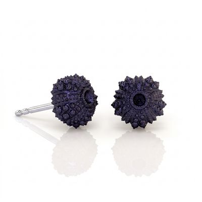 Urchin Stud Earrings (Oxidized)