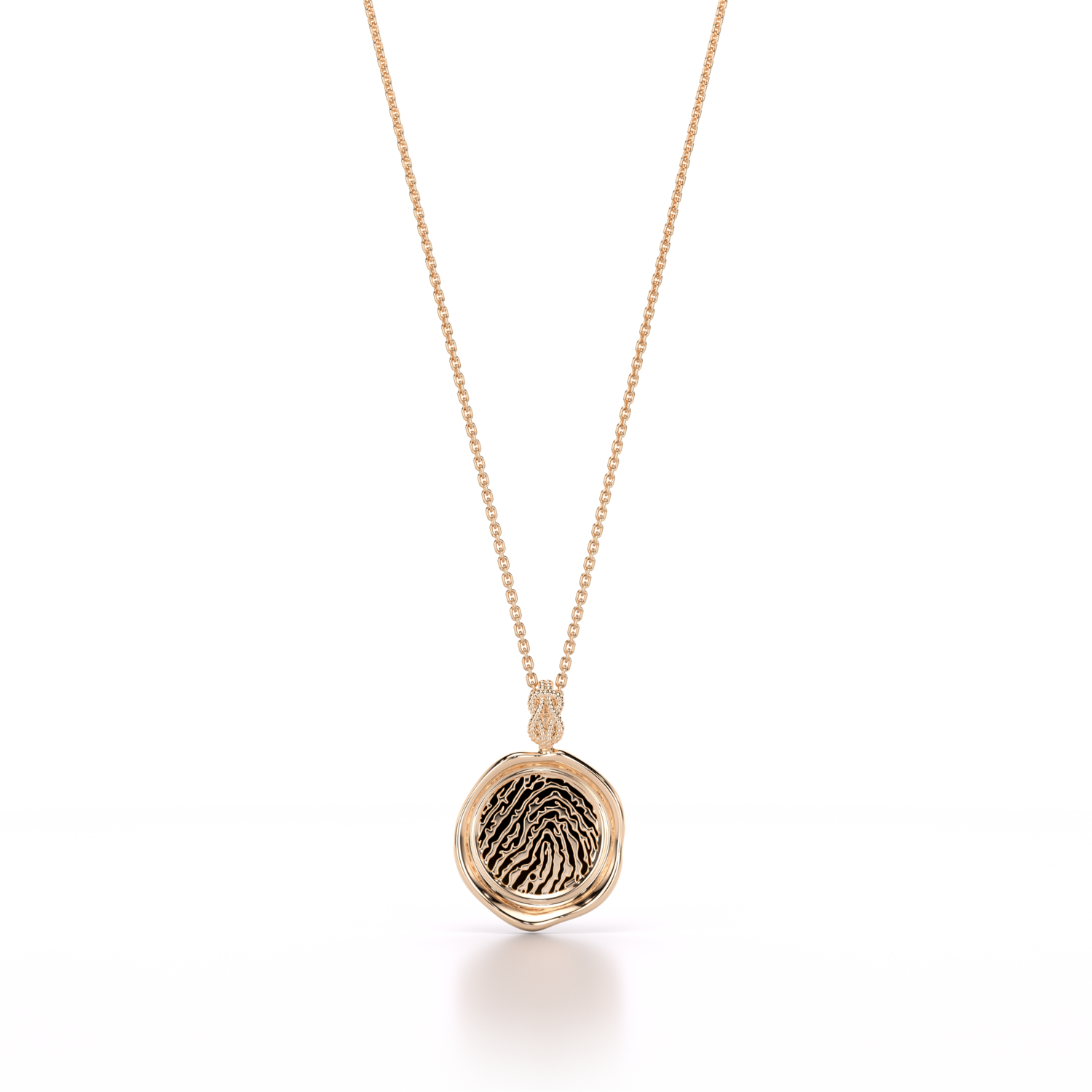 Forever-with-You Rose Gold Petite Round Gold Seal Pendant