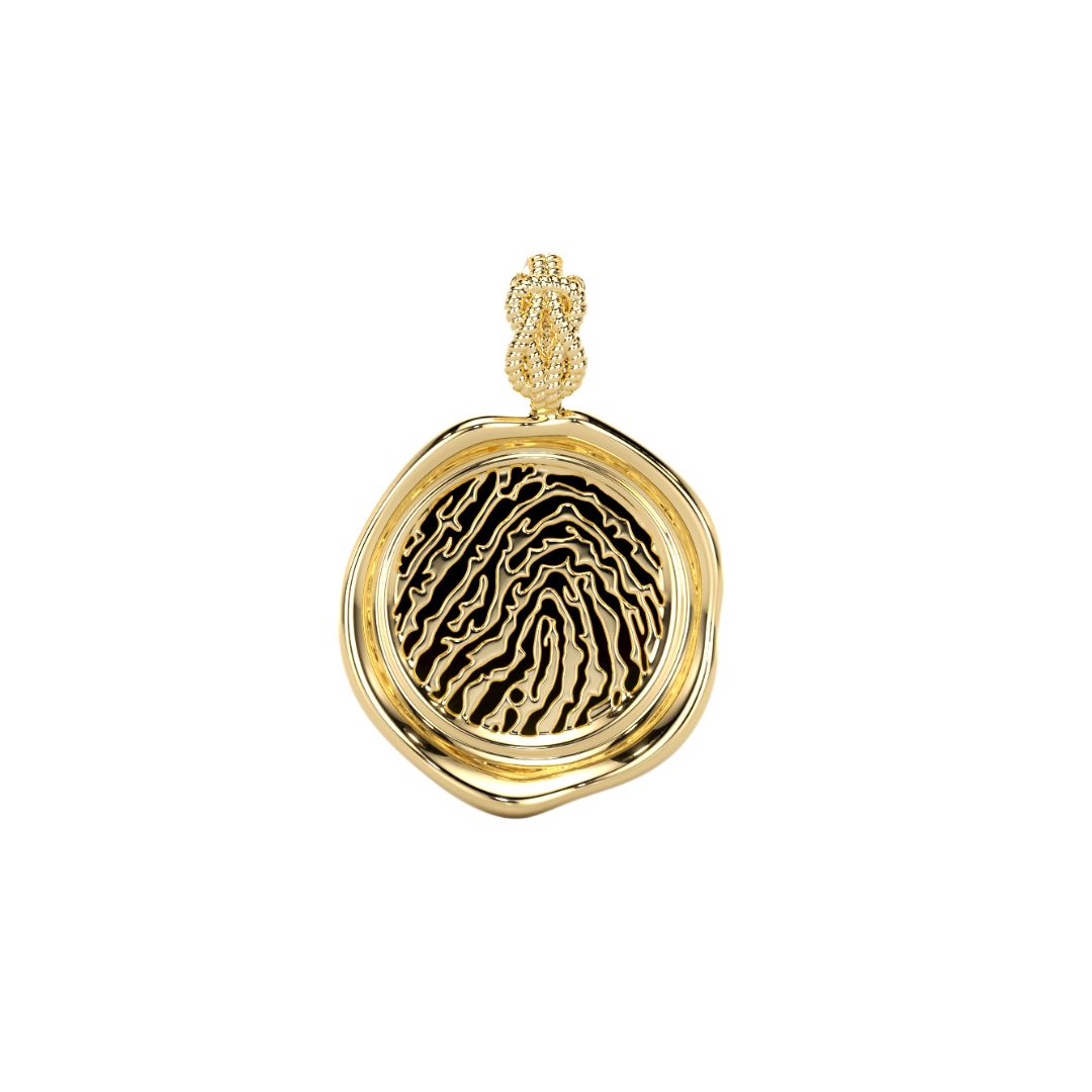 Infinity Knot Wax Seal Pendant | Petite Round in Gold, Choose your gold karat: 10k