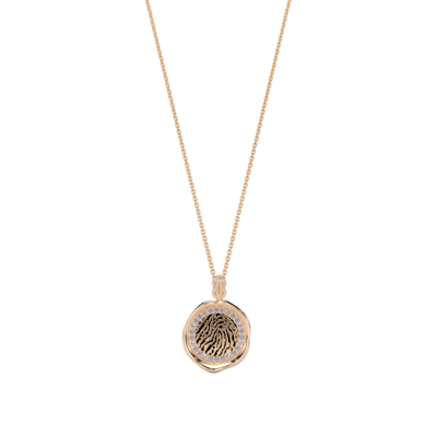 Forever-with-You Petite Rose Gold Diamond Gold Seal Pendant