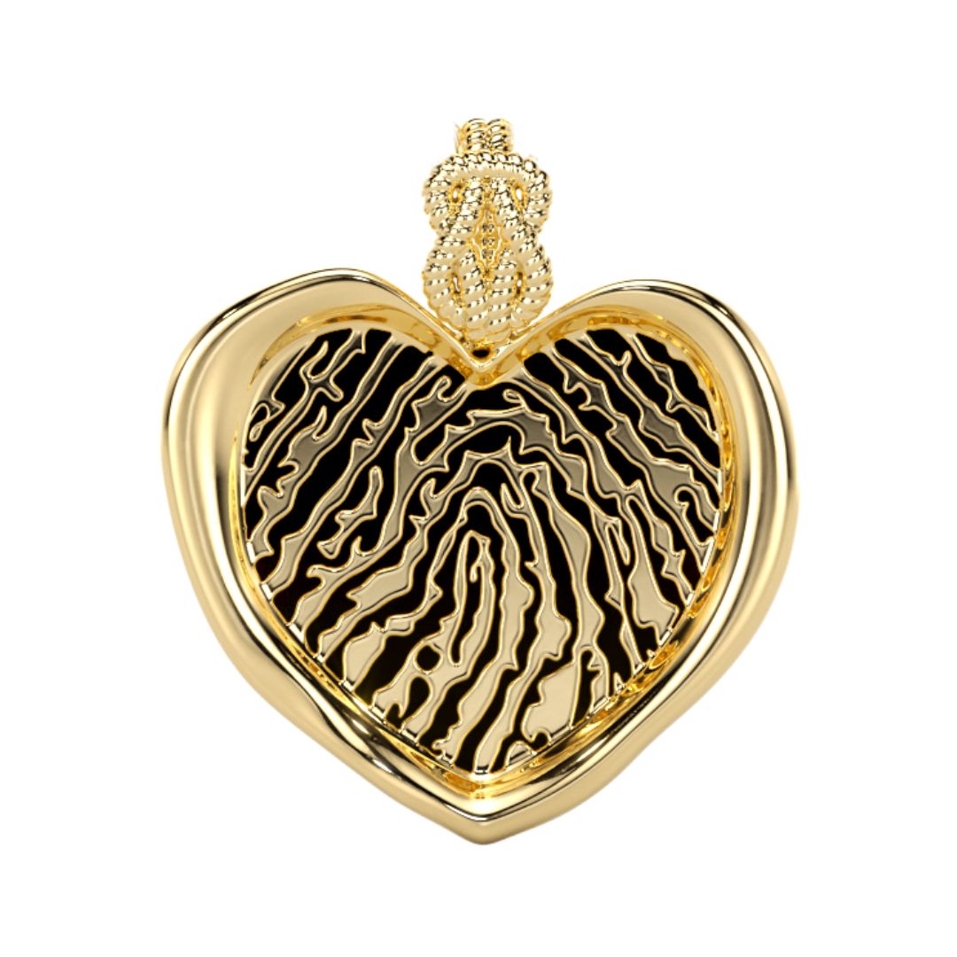 Infinity Knot Wax Seal Pendant | Large Heart in Solid Gold, Choose your Gold Karat: 10k Yellow Gold
