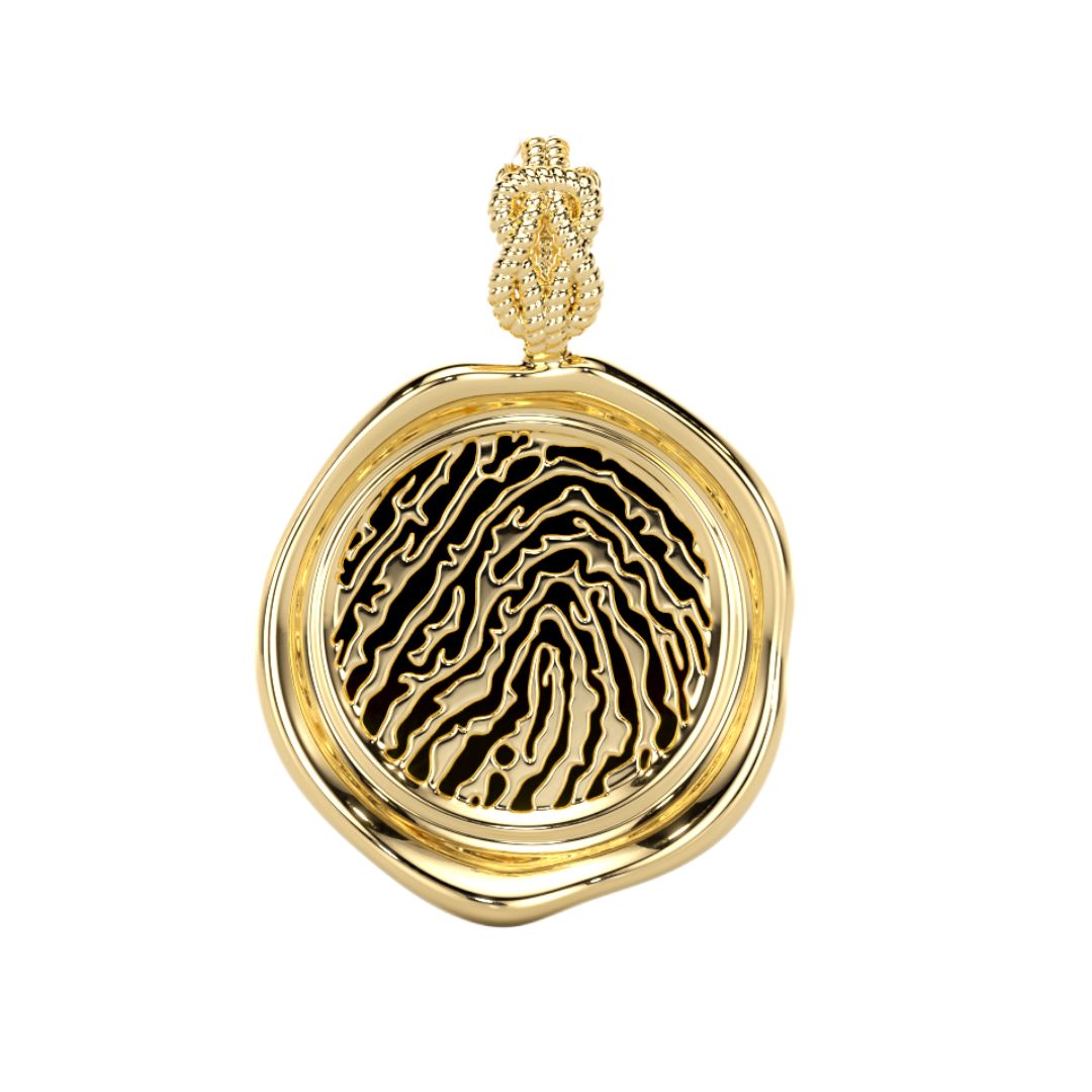 Forever-with-You Medium Round Gold Seal Pendant