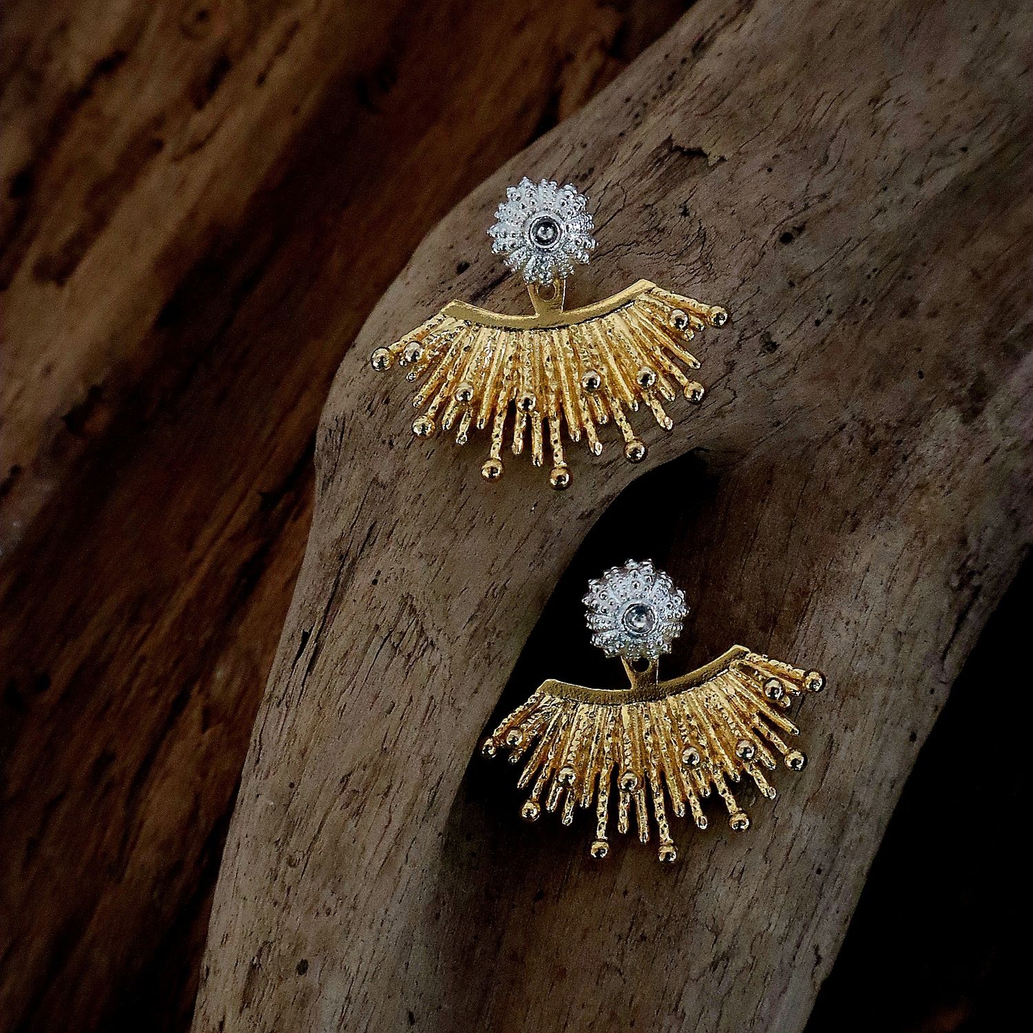 Sunray Earring Jacket (Vermeil)