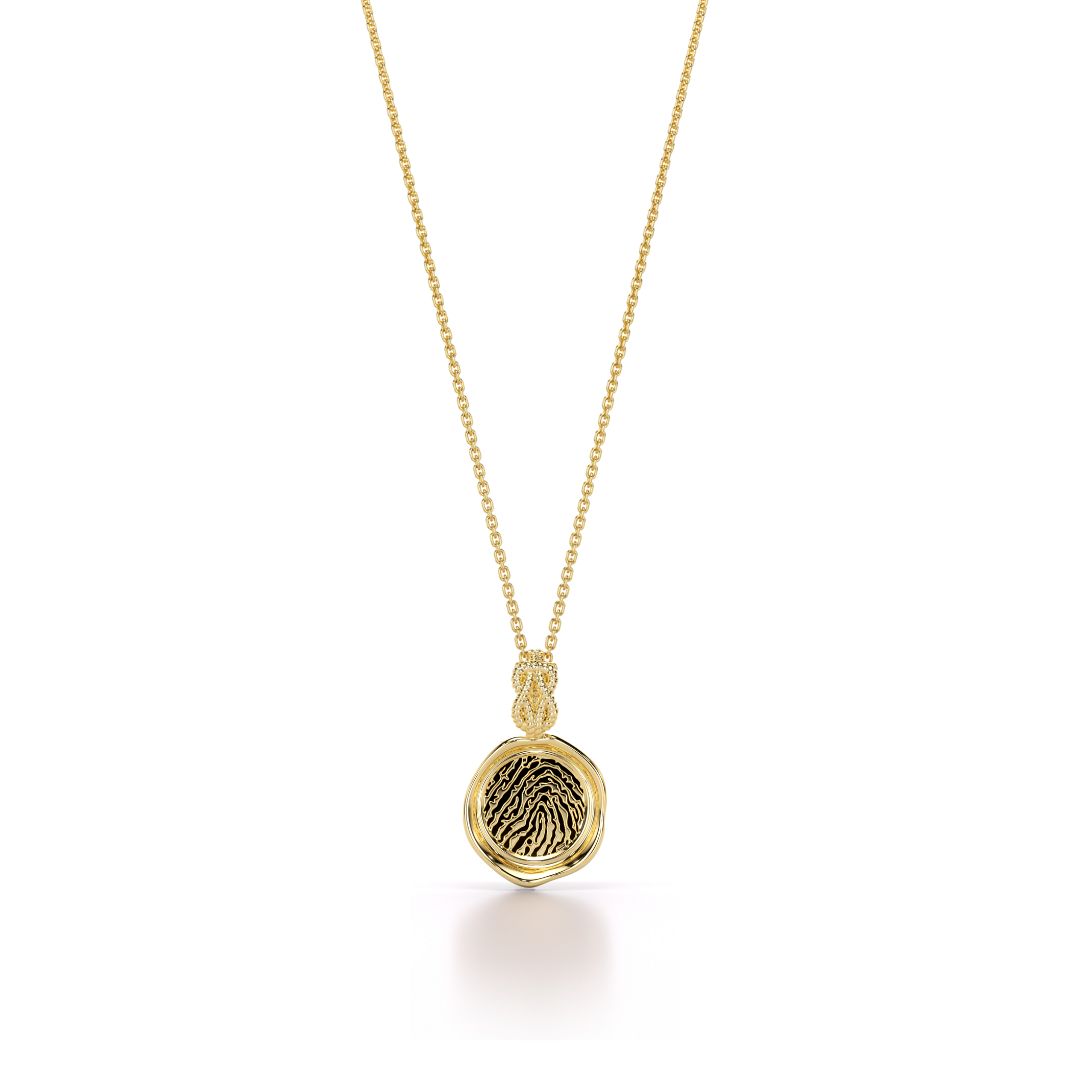 Forever-with-You Mini Round Gold Seal Pendant