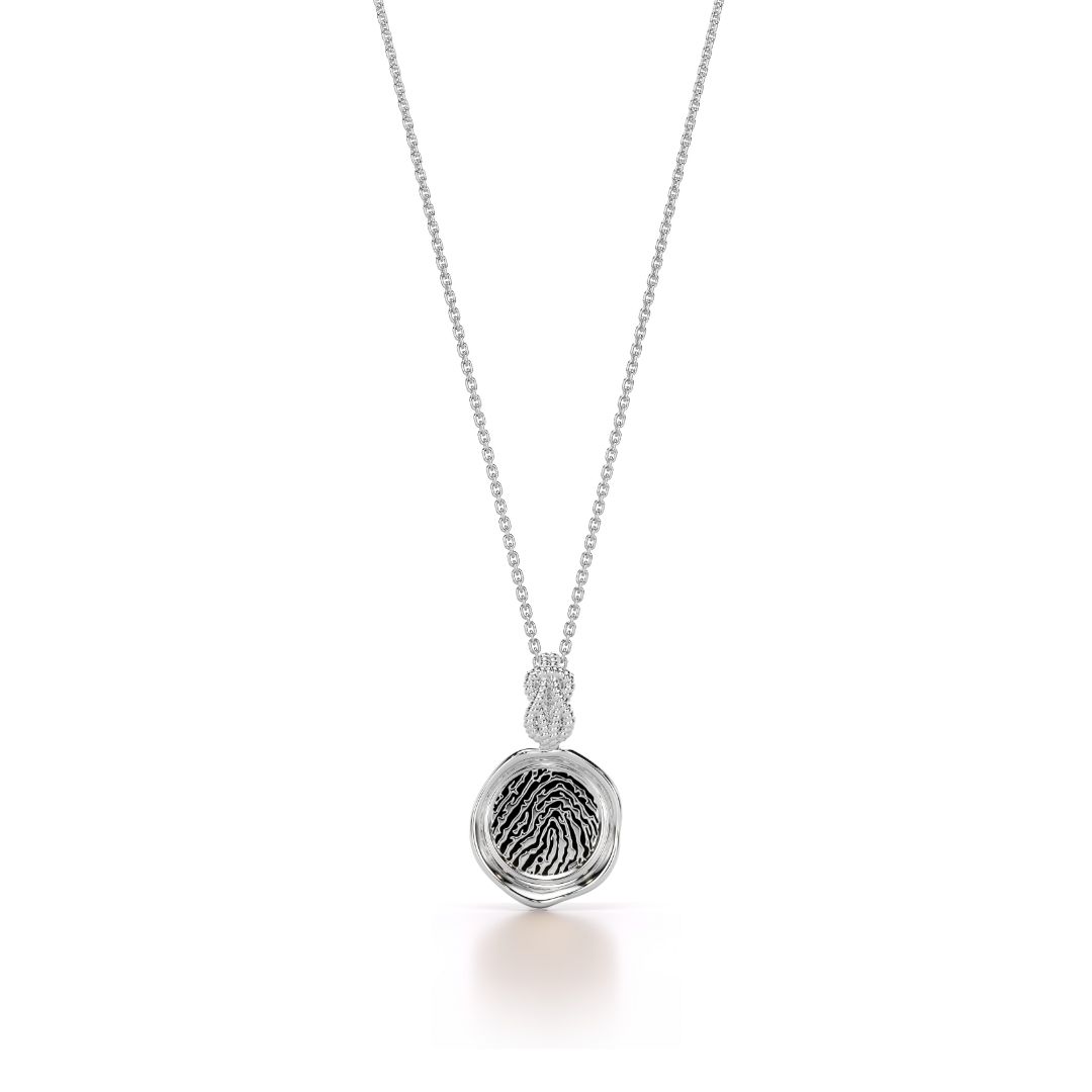 Forever-with-You White Gold Mini Gold Seal Pendant