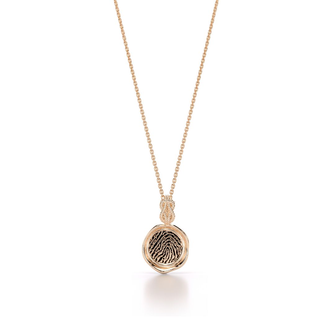Forever-with-You Rose Gold Mini Round Gold Seal Pendant