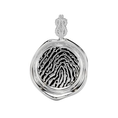 Forever-with-You White Gold Medium Round Gold Seal Pendant