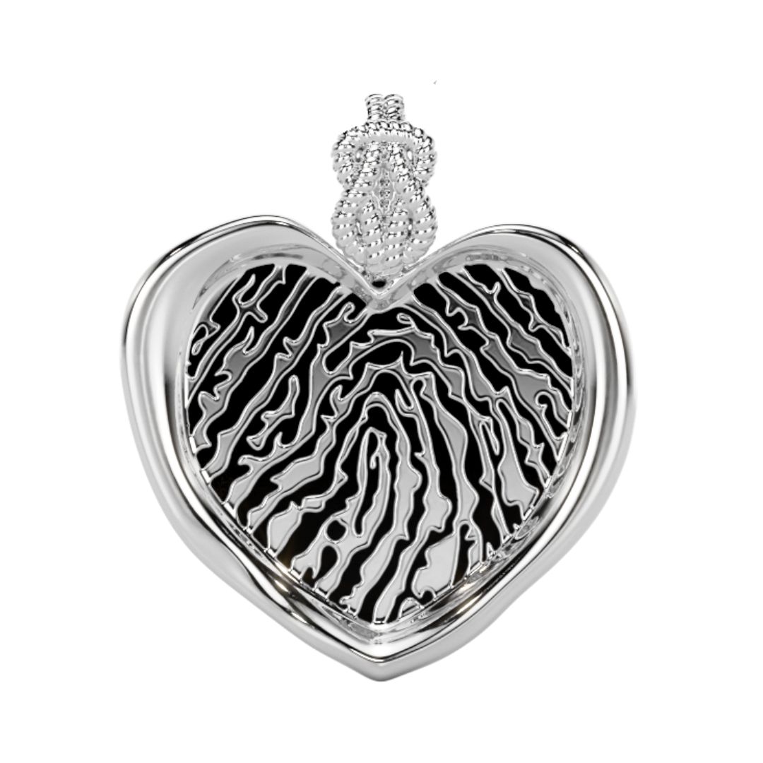 Forever-with-You White Gold Large Heart Gold Seal Pendant