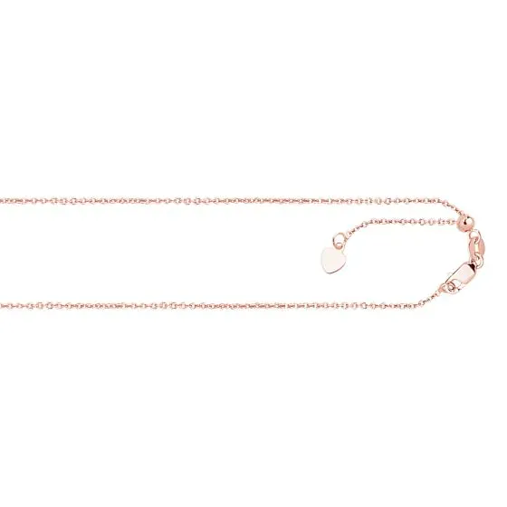22" Diamond Cut 14K Gold Cable Chain