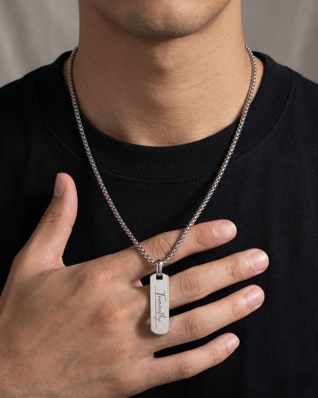 Origin Tag Necklace (silver-tone)