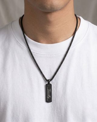 Origin Tag Necklace (black)
