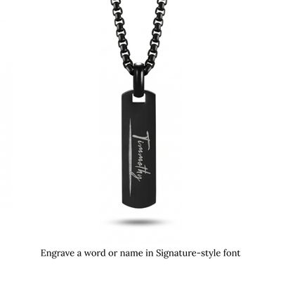 Origin Tag Necklace (black)