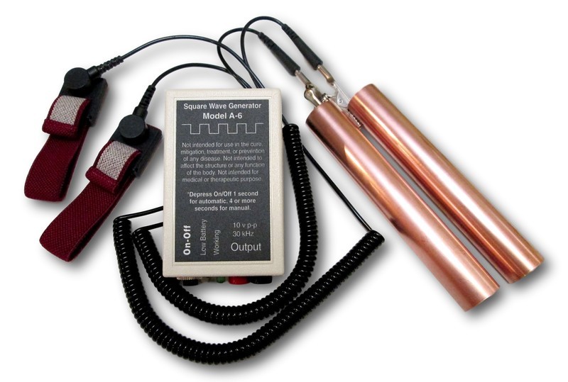 MODEL A-6 ZAPPER WITH COPPER HANDHELDS AND CONDUCTIVE WRISTBANDS