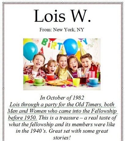 Lois W. - Old Timers Party