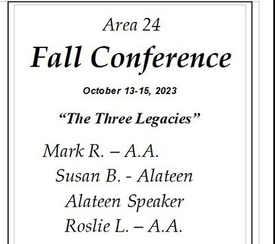 Area 24 Fall Conference, Dubuque, Ia 2023