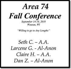 Area 74 Fall Conference - 2018