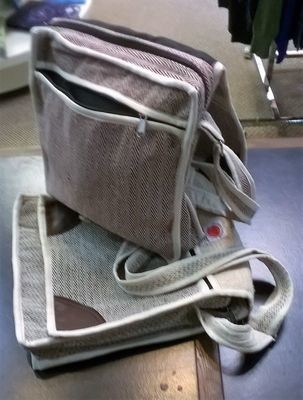 Messenger Bag, Cotton with Adjustable Strap, 11" x 12", with 3 Zippers