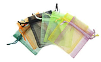 3"x4" Organza Bags, Asst. Colors, 12 Pack