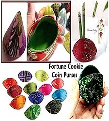 Coin Purses, "Fortune Cookie" Shape, 3", Asst Colors, Priced Per 12 Pk Asst.