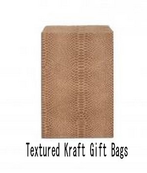 Paper Kraft Gift Bags, 4"x6" Textured Design, Priced per 100 Pk