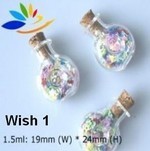 Wish Bottles, #1 Round, Glass with cork, 24 Pack