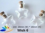 Wish Bottles, #6 Star, Glass with Cork, 24 Pack