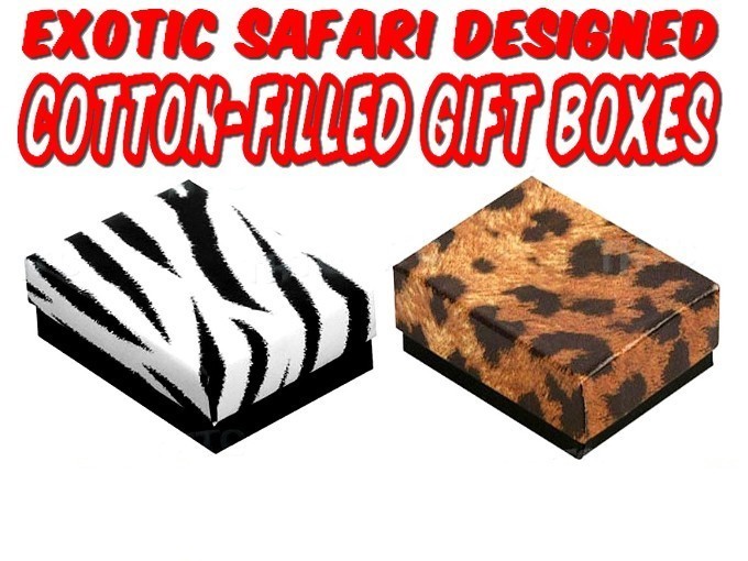 Safari Design Jewelry Boxes, 2 5/8"x 1 1/2"x 1", 100 Pack