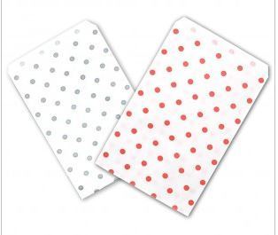 Paper Gift Bags with Polka Dots, 5"x7", 100 Pk
