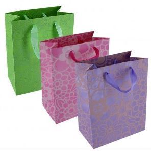 Merchandise Bags, Floral Design Asst Colors, 7"Wx 9"L x 4"D, 8 Pack