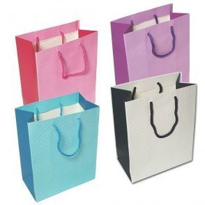 Merchandise Bags, Sold Color Totes, 7"Wx 9"L x 4"D, 6 Pk