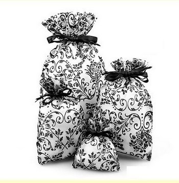 5"x 7" Sheer Novelty Bags with Damask Design, 6 Pk