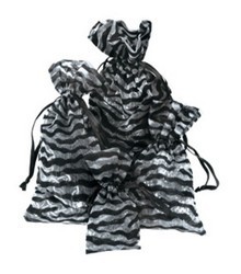 1 3/4"x 2" Sheer Novelty Bags with Zebra Design, 12 Pk