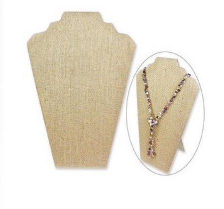 Necklace Display with Easel, 8  1/4"W x  12 1/2"H, Linen Covered, Priced Each