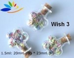 Wish Bottle, #3 Flower, Glass with Cork, 24 Pack