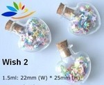 Wish Bottles, #2 Heart, Glass with Cork, 24 Pack