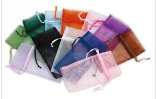 1 3/4"x2" Organza Bags, Asst Colors, 12 Pack