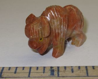 Miniature Soapstone Carving, Buffalo, 1 1/2" Tall, Priced Ea