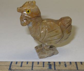 Miniature Soapstone Carving, Chicken, 1 1/2" Tall, Priced Ea