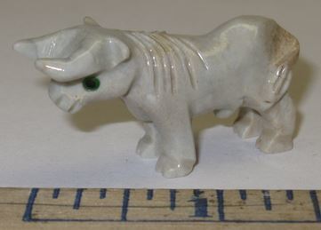 Miniature Soapstone Carving, Bull, 1 1/2" Tall, Price Ea