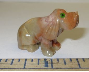 Miniature Soapstone Carving, Dog, 1 1/2" Tall, Priced Ea