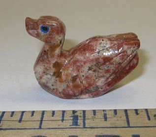 Miniature Soapstone Carving, duck, 1 1/2" Tall, Priced Ea