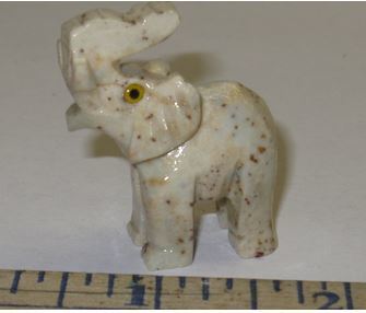 Miniature Soapstone Carving, Elephant, 1 1/2" Tall, Priced Ea